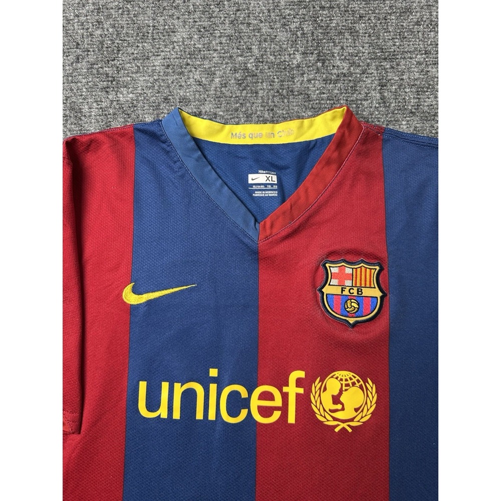 Boys Soccer Nike Barcelona Ronaldinho Home Jersey Blue Red, Size XL (18–20) - Picture 4 of 11